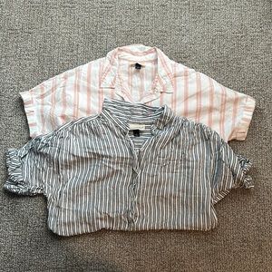TWO Universal Thread Button-up Short Sleeve Shirts // Size S